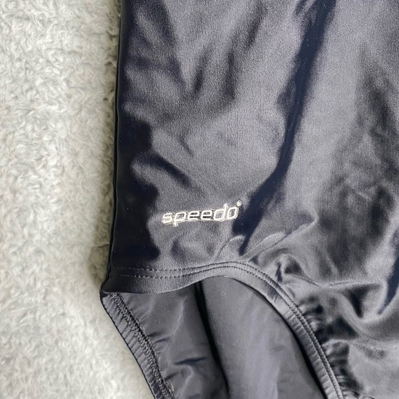 Speedo women's black one piece swimsuit competition halter summer padded 10 - Picture 10 of 11